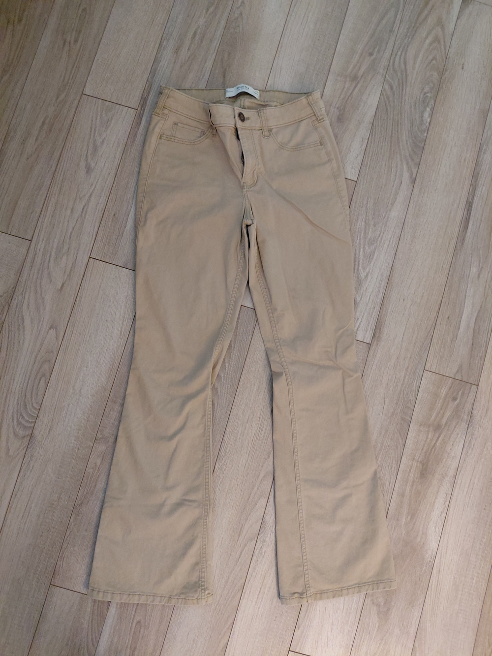 Hollister Tan Mid-Rise Boot Cut Pants